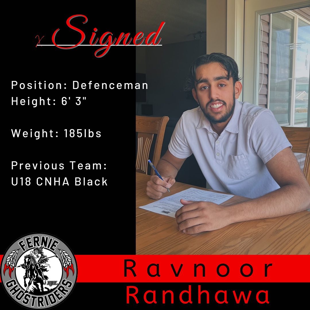 The Fernie Ghostriders are pleased to announce that 2004-born defenceman @ravnoor.04 has signed an LOI for the upcoming 2022-23 season! 

Welcome to Fernie Ravnoor! #kijhl #fernie #bchockey
