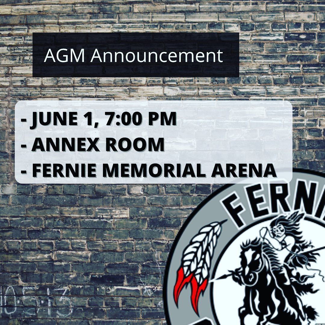 Mark your calendars! June 1 @ 7:00pm the Fernie Ghostriders annual AGM will take place